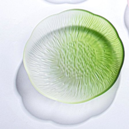 Fruktrik Glasskål Krystall Dessertallerken Serveringsfat Multifunksjonelt Brett Gradient Blomst Middagstallerken Snacks Godteritallerken Grønn