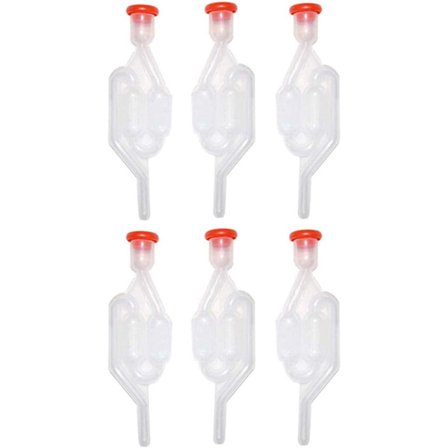 6 stk. gjæringsplugg, gjæringsavtrekksventil, bobler hjemme