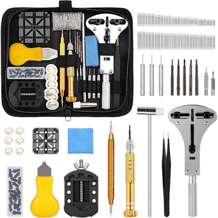Urverktygsset, Verktyg för Batteribyte i Klocka, Verktyg för att Ta Bort Länkar i Klockband, Verktygssats för Stift i Klockband med Bärväska