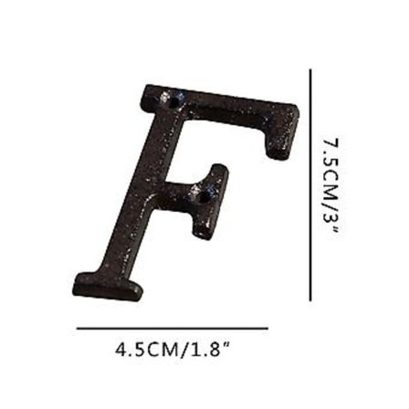 Legering Smidesjärn Nummer Bokstav DIY Hus Bokstav F