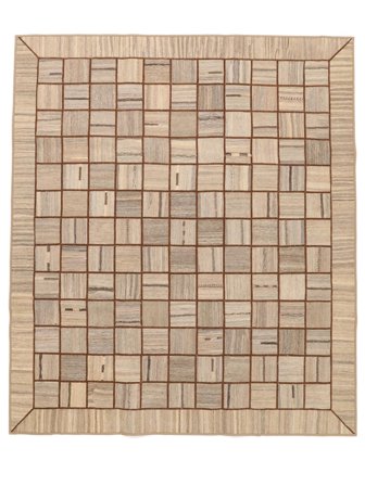 Kelim Patchwork Teppich 252X293 Orange/Braun Großer Wolle, Persien/Iran