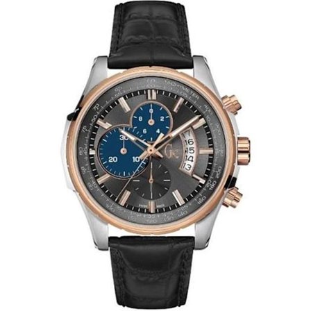 Klocka - Guess - Classic Collection - Kronograf - Läder - 44mm - Svart