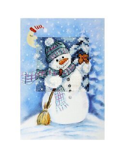 Stickpackung Karte Schneemann - Orchidea