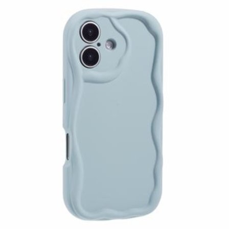 iPhone 16 Candy Color Wavy TPU-Skal - Baby Blå