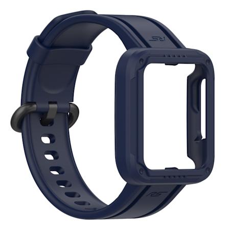 Passer for Redmi 1/Mi Watch Lite/Redmi 2/Mi Watch2 Lite Monokrom Silikon Integrert Klokkearmbånd Ink Blue