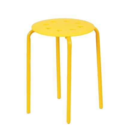 Staplingspallar för barn och vuxna, mycket portabel design Lätta staplingsbara pallar med 8 hål Stålrörsram, stapelbara runda sittplatser för