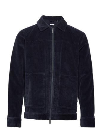 Classic 8-Wales Cotton Corduroy Zip Overshirts Navy Knowledge Cotton Apparel