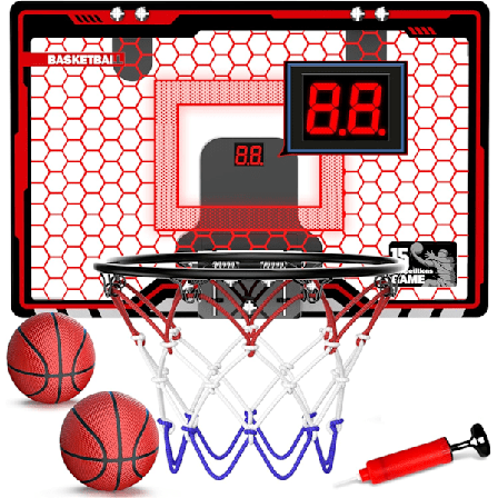 Inomhus Basketkorg för Barn, LED Mini Korg med Elektronisk Resultattavla
