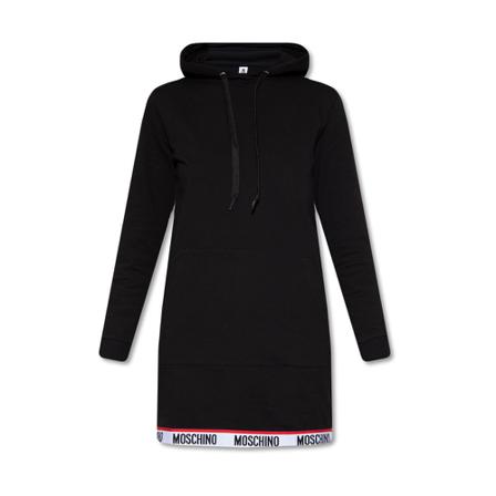 Moschino Long Hoodie Sort, Dame