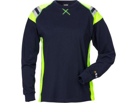 FRISTADS T-shirt Flam 7098 marin dam S - Lyreco - Arbetskläder - Arbetströjor - Flamskyddströjor