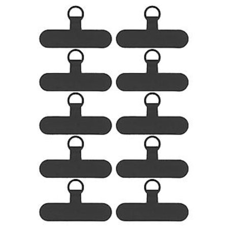 10 stk. Telefonfeste Universal Mobiltelefon Lanyard Patch Uten Lim for De Fleste Smarttelefoner Forebygger Fall Svart