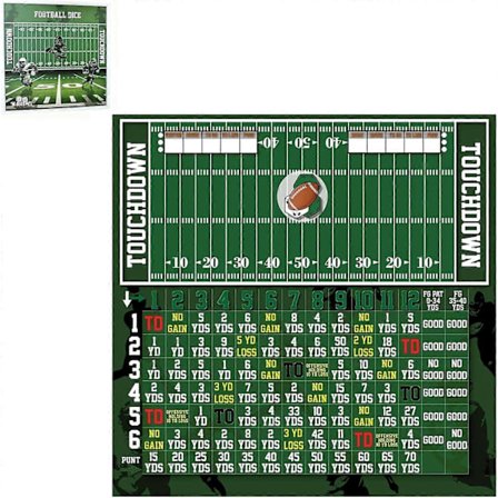 Fodboldterningspil, sjovt træbordspil til familieaftener, isbryder og fester, rejse-knuckle touchdown-legetøj med 3 terninger