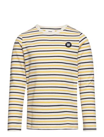 Kim Stripe Kids Ls T-Shirt Patterned Wood Wood