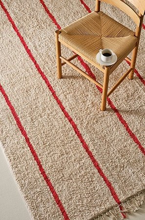 Jotex - Bomuldstæppe 200x300 Cm Bomuld Beige Stribet JASMINE Køb Bomulds- & kludetæpper hos Jotex