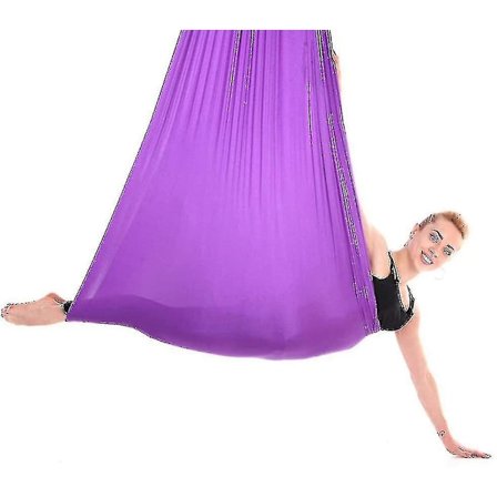 2022 Ny Aerial Yoga Svingsett & Hengekøye Kit For Fleksibilitet & Smertelindring 100*280cm Lilla