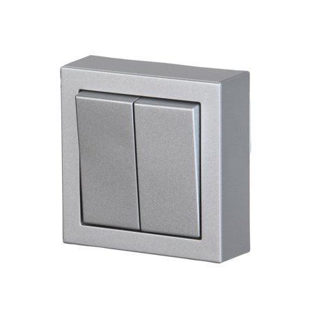 ABB Impressivo Strömbrytare kron, utanpåliggande Aluminium, Strömbrytare & vägguttag