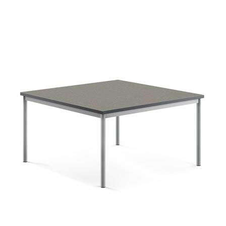Tisch SONITUS, 1200x1200x600 mm, Linoleum dunkelgrau, alugrau