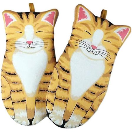 Kattepote Ovnluffer Med Quiltet Bomuldsforing Grydelapper Bbq Sjov Ovnluffe Varmebestandig