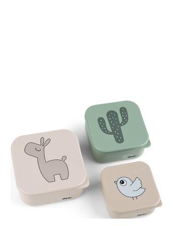 Snack Box Set 3 Pcs Lalee Home Meal Time Lunch Boxes Monivärinen/Kuvioitu D By Deer