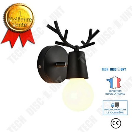 Vägglampa - TD - Unny - Set om 2 - Älghuvud - Svart Metall - E27