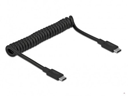 Delock USB 3.1 Gen 2 Coiled Cable Type-C male to Type-C male PD 3 A E-Marker - direkteforbindelsesadapter - USB-C 3.1 Gen 2 - USB-C 3.1 Gen 2 x 1