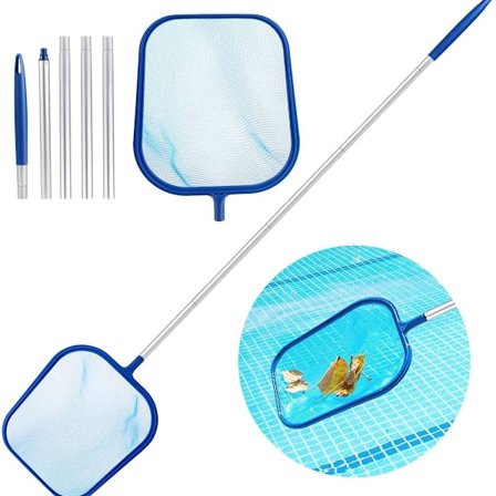 Bassenghåv, bassengrengjøringssett med finmasket sil og 120 cm