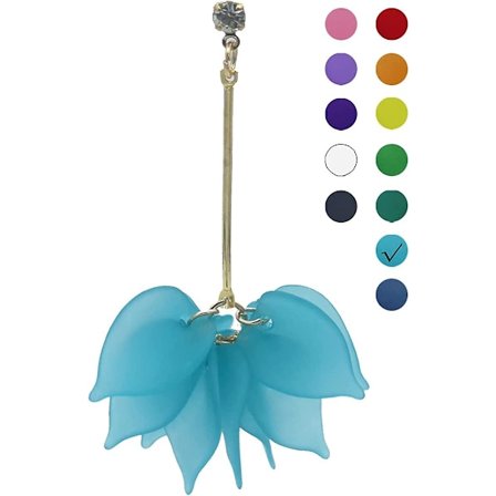 12 Färgade Guld Sommar Kul Tropisk Blomma Elegant Trendig Strand Hängande Smycken Boho Söt Örhänge Set Pack Aesth