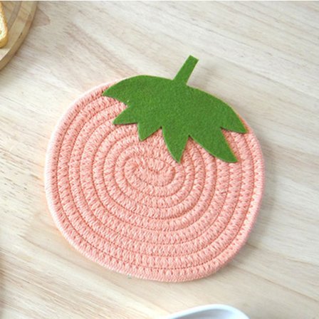 2 söpöä hedelmäpinkkiä kurpitsan muotoista aluslasia, imukykyiset kudotut kahvi-