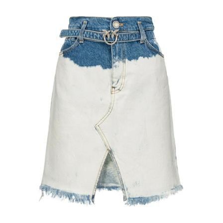 Pinko, Mitica Gonna Pj 612 Recycled Denim Dark Wash Niebieski, Kobieta, Rozmiar: 2XS