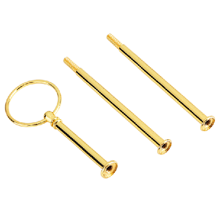 Kageopsats i flere lag med håndtag, frugtplade, hardwarebeslag (3-lags rund guld)