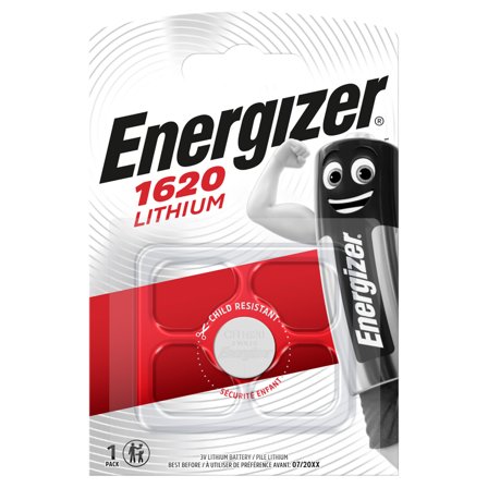 Energizer Lithium Knappecellebatteri CR1620, 3 V, Elfordeling & strømforsyning