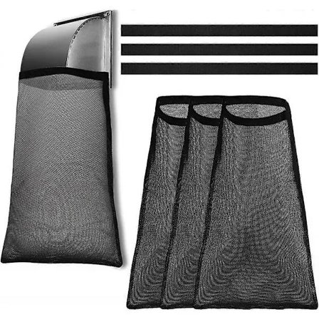 3-pakning Tørketrommel Lo-poser Svarte Lo-filterposer med Magisk Tape for Utendørs Tørketromler Fanger Lo og Støv_tfrf