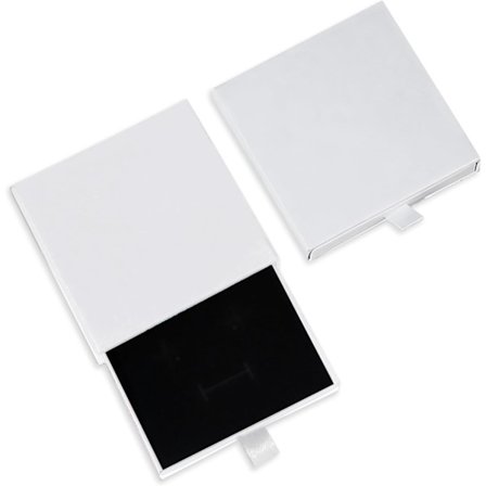 Valkoinen 1 kpl korujen lahjapakkaus Paperi korujen esittelylahjapakkaus 9*9*1.7cm/3.5*3.5*0.6in Pieni lahjapakkaus kaulakoruille Korvakorut