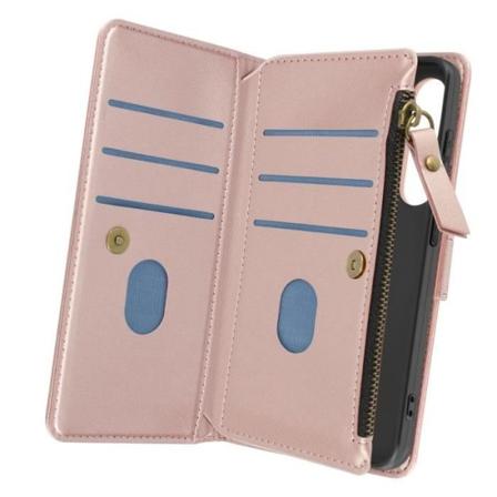 Plånboksfodral till Samsung Galaxy S24 - AVIZAR - Rosa - Multilagring - Videostöd Rosa