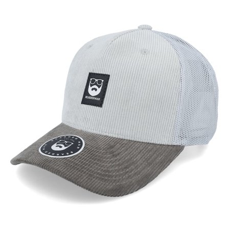 Bearded Man - Grijs trucker Cap - Bm Logo Blk Woven Cord Grey/Light Grey A-frame Trucker @ Hatstore