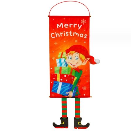God Jul Hängande Banner, Festlig Dörr, Fönster och Väggdekoration