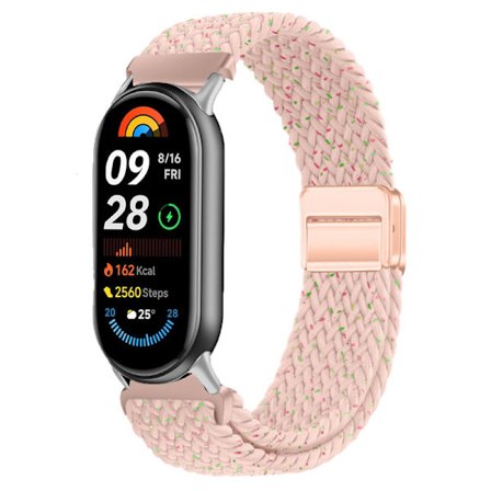 Armband för Xiaomi Mi Band 10/9/8/NFC med silveranslutning (Rosa)