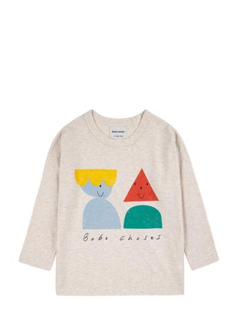Funny Friends Long Sleeve T-Shirt T-shirts Long-sleeved T-shirts Beige Bobo Choses*Betinget Tilbud