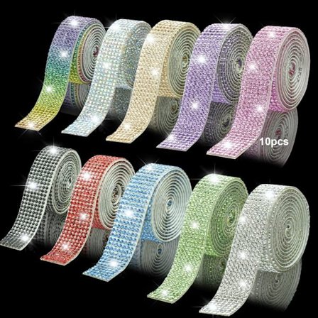 10 meter krystalrhinestone diamant selvklæbende bånd, Bling DIY dekoration klistermærke til håndværk, glitterbånd til bryllupsfest sko tøj