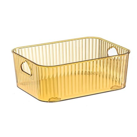 Gjennomsiktig oppbevaringsboks for kjøleskap, grønnsaksarrangør, gjennomsiktig beholder for kjøkken, mat, gul