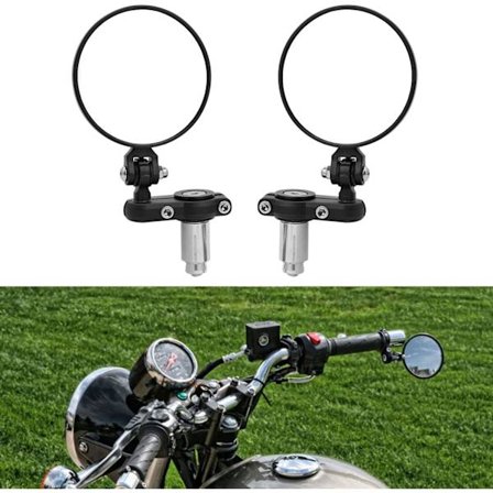 2 stk 7/8" 22mm Motorsykkel Håndtak Speil, Håndtak Grips Endekapsler Sidespeil for ATV Sykkel Motorsykkel Cruiser Elektrisk Scooter