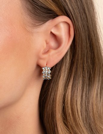 SNÖ of Sweden Sprinkles Small Tripple Crystal Ring Ear - Gold - ONE SIZE