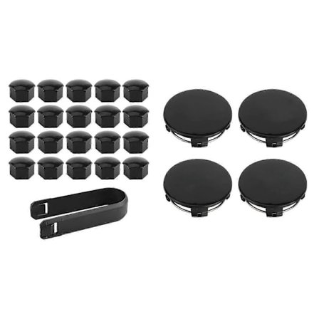 4 stk. Navkapsler med 20 stk. Hjulmutterdeksler Passer for Tesla Model 3/Model Y/Model S/Model X