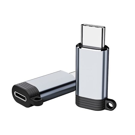 2 kpl Lightning - USB-C -sovitinta, USBC - Lightning -laturiadapteri iPhone 15/15 Plus/15 Pro Max:lle, tukee latausta ja tiedonsiirtoa