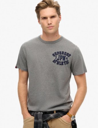 Superdry Vintage Athletic Chest S/S Tee - Grey - S