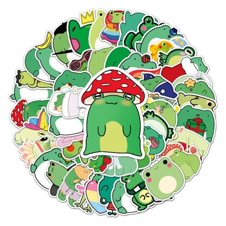 Muodikkaat luovat sammakko-tarrat, 50 kpl sekoitettuja vinyylitarroja kannettavalle tietokoneelle, puhelimelle, vesipullolle, rullalaudalle