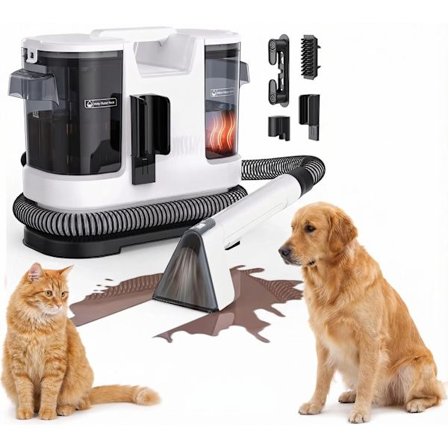 Kraftfuld Tæppe- & Tekstilrenser LBLUE V8 med Varmt Vand 60°C, 1,75L Dobbelttank, 5 m Ledning – Sofa, Bil & Kæledyrspletter