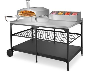 Austin and Barbeque-AABQ - Trolley Pizza Table-Bord med oppbevaringsplass til pizzaovn-Barbecue-Utekjøkken og grillbord