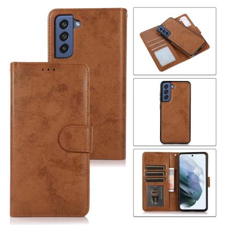 Samsung Galaxy S21 FE - LEMAN Wallet etui Brun