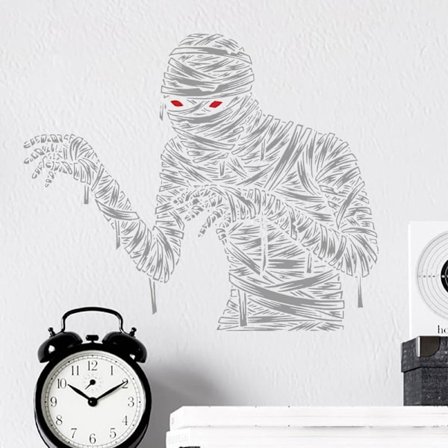 3D Halloween Vægstickers, Halloween Mumie Vægstickers